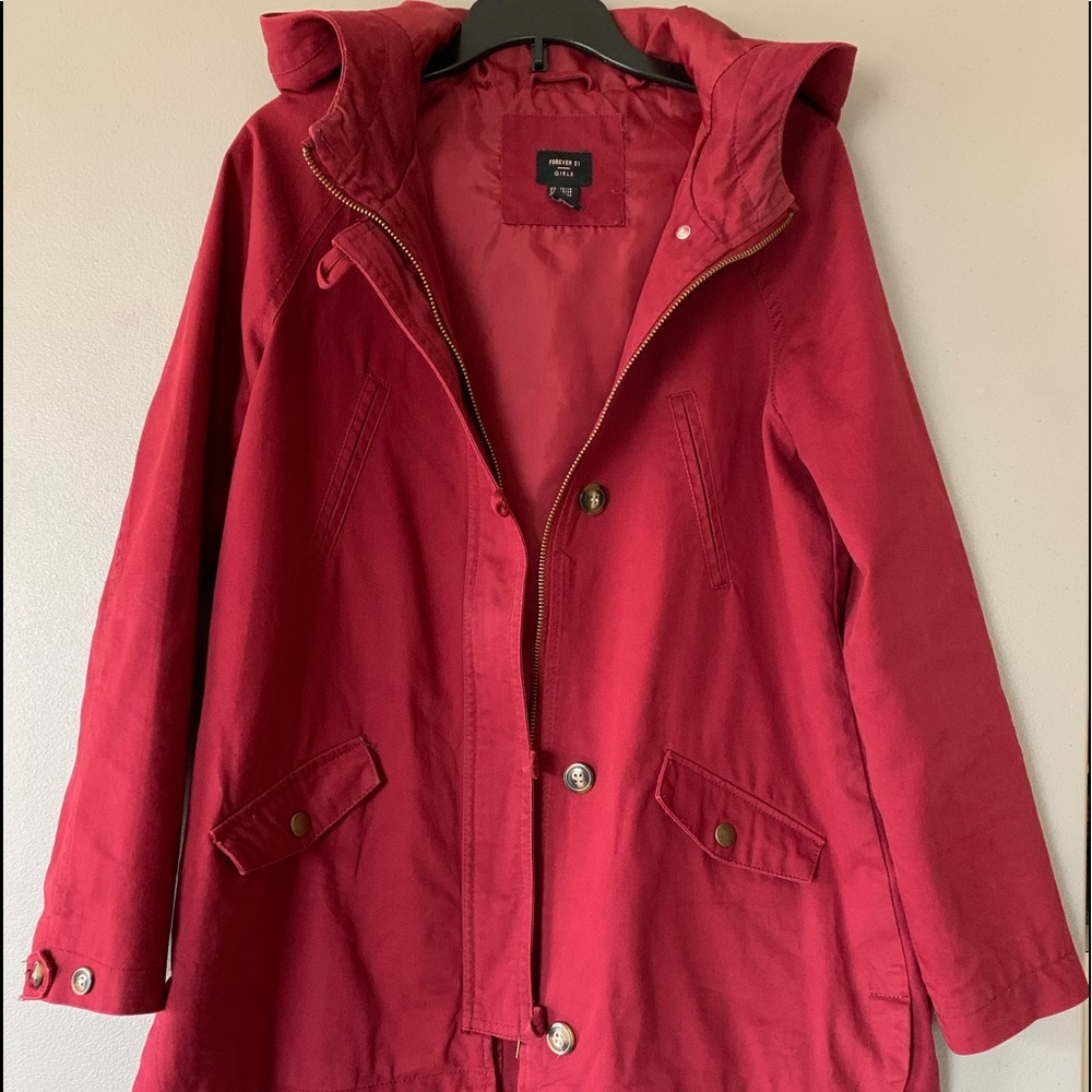 Forever 21 Girls Jacket 13/14 Size Burgundy Color